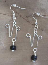 Black Onyx Capricorn Earrings - Silver-filled/Silver-plated