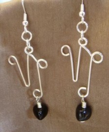 Black Onyx Capricorn Earrings - Sterling Silver