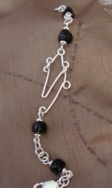 Pulsera Capricornio Onice Negro - Silver-filled/Baño de plata