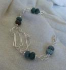 Pulsera Virgo "Jade" Africano - Silver-filled/Baño de plata