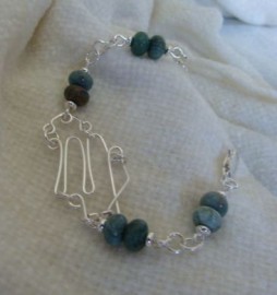 Pulsera Virgo "Jade" Africano - Silver-filled/Baño de plata