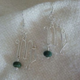 Pendientes Virgo "Jade" Africano - Plata Ley 92.5