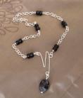 Collar Capricornio Onice Negro - Silver-filled/Baño de plata